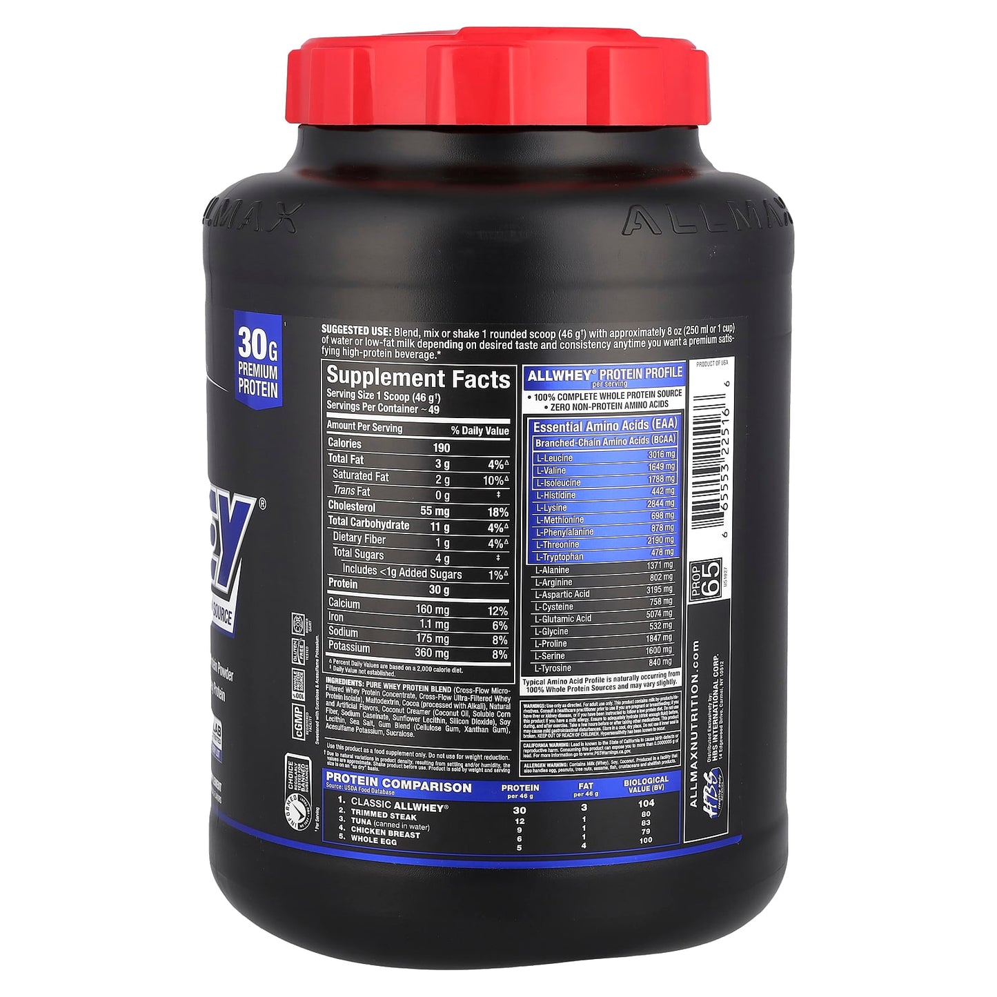 ALLMAX Classic AllWhey 100% Whey Protein 5 lbs Chocolate - Image 2