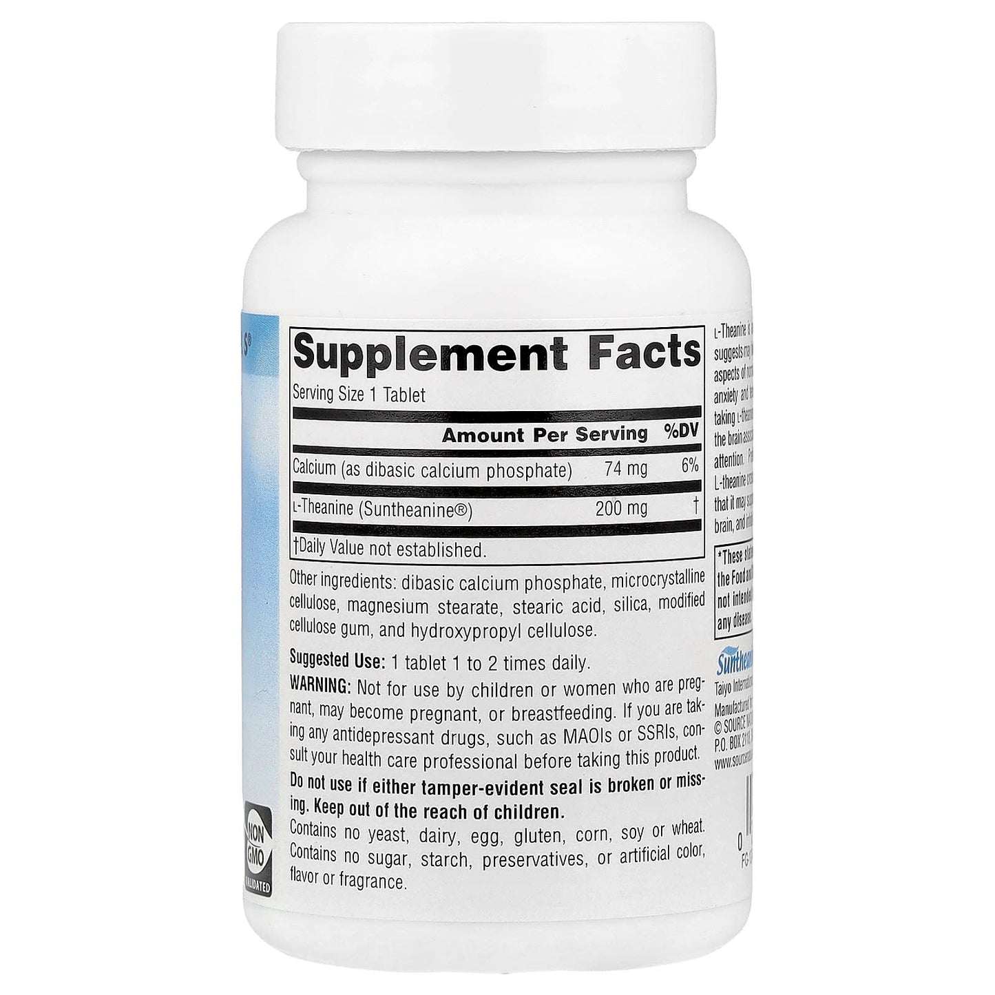 Source Naturals, Serene Science®, L-Theanine, 60 Tablets - Image 2