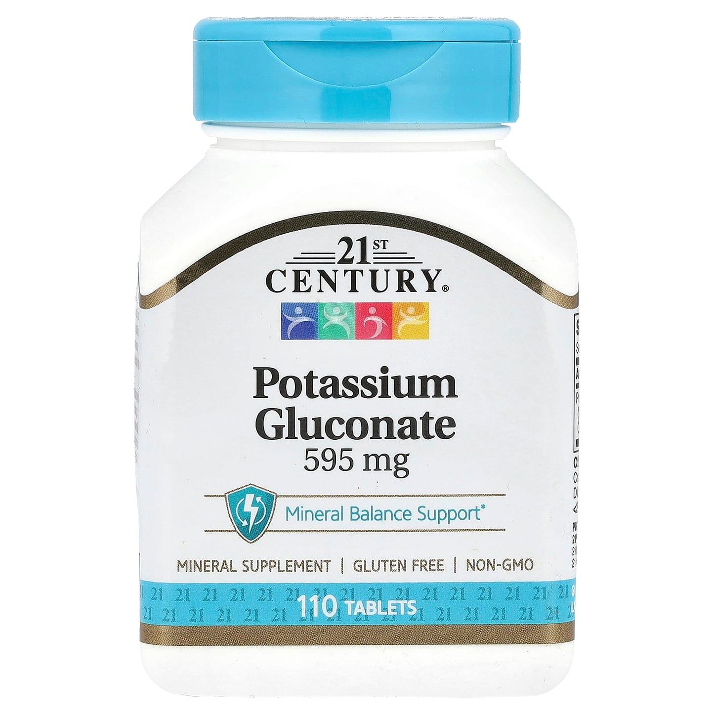 Potassium Gluconate Supplement 595mg, 110 Tablets | 21st Century - Image 1