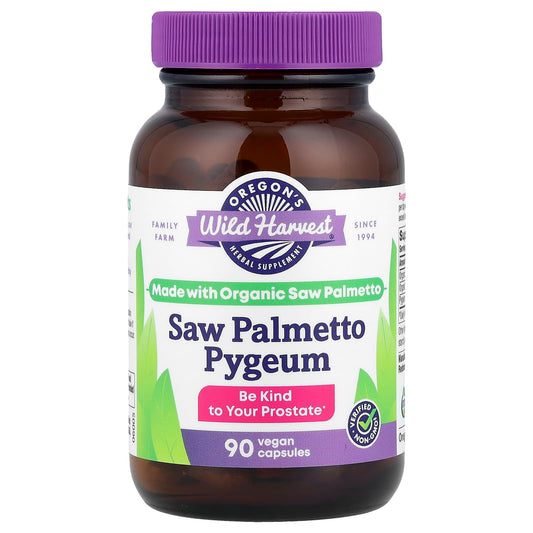 Oregon's Wild Harvest, Saw Palmetto Pygeum, 90 Vegan Capsules - Image 1