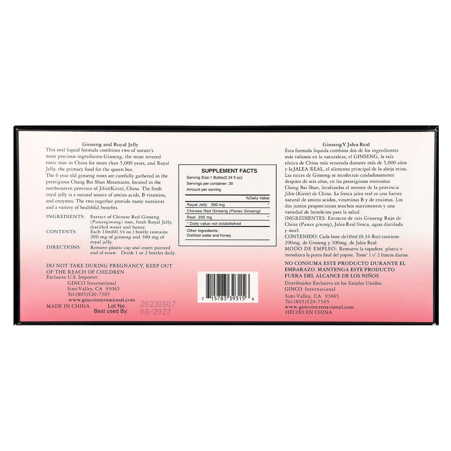 Ginseng & Royal Jelly Tonic: Chinese Red Ginseng & Bee Products, 30 Bottles - Image 2