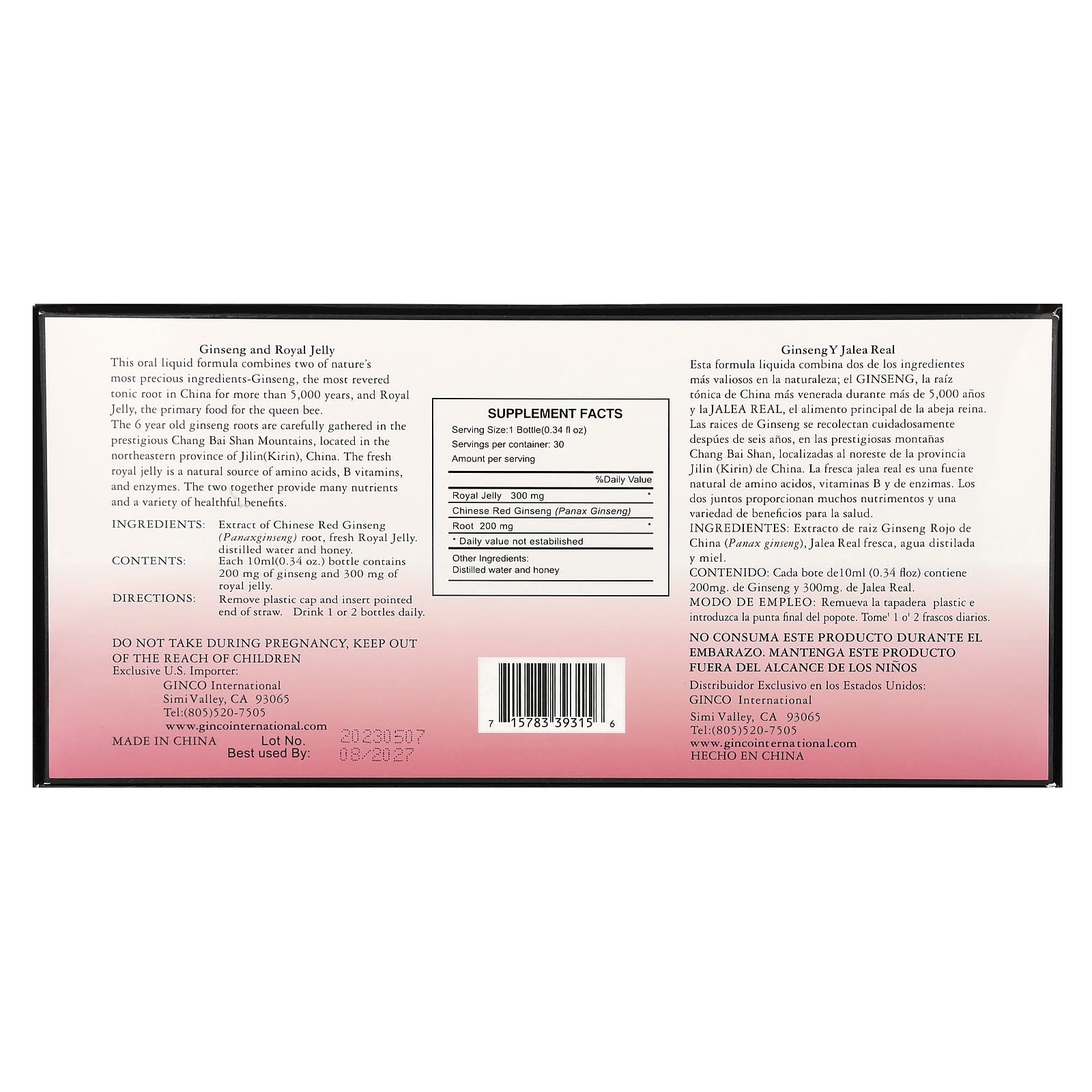 Ginseng & Royal Jelly Tonic: Chinese Red Ginseng & Bee Products, 30 Bottles - Image 2