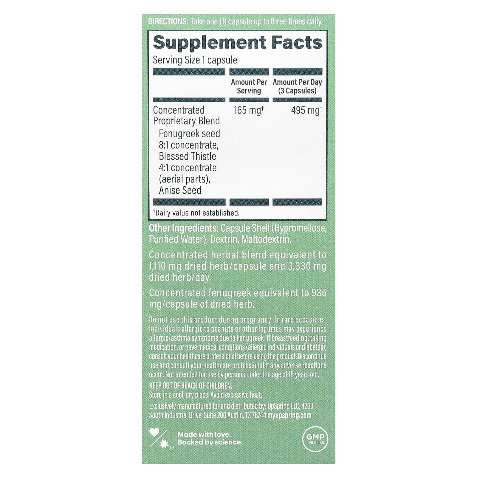 UpSpring, Milkflow, Fenugreek & Blessed Thistle, 100 Vegetarian Capsules - Image 2