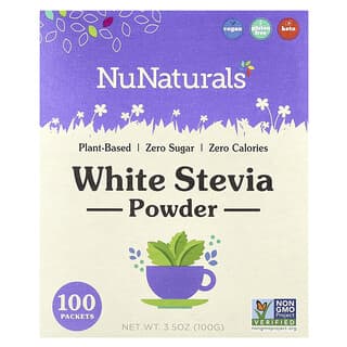 Zero-Calorie Stevia Sweetener by NuNaturals - 100 Packets