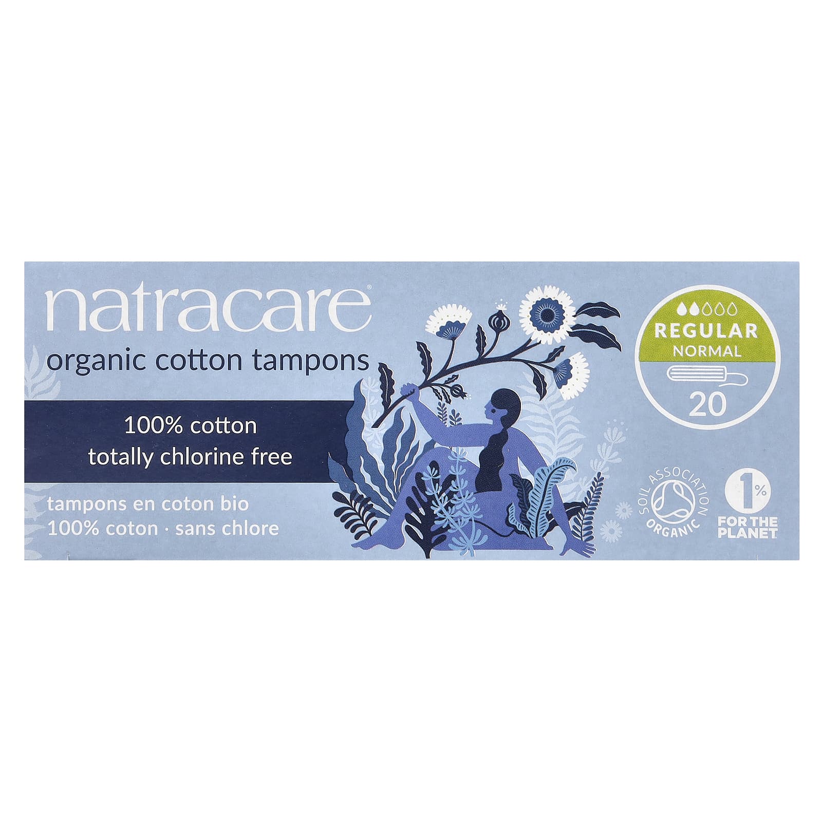 Natracare, Organic Cotton Tampons, Regular, Normal, 20 Tampons - Image 1