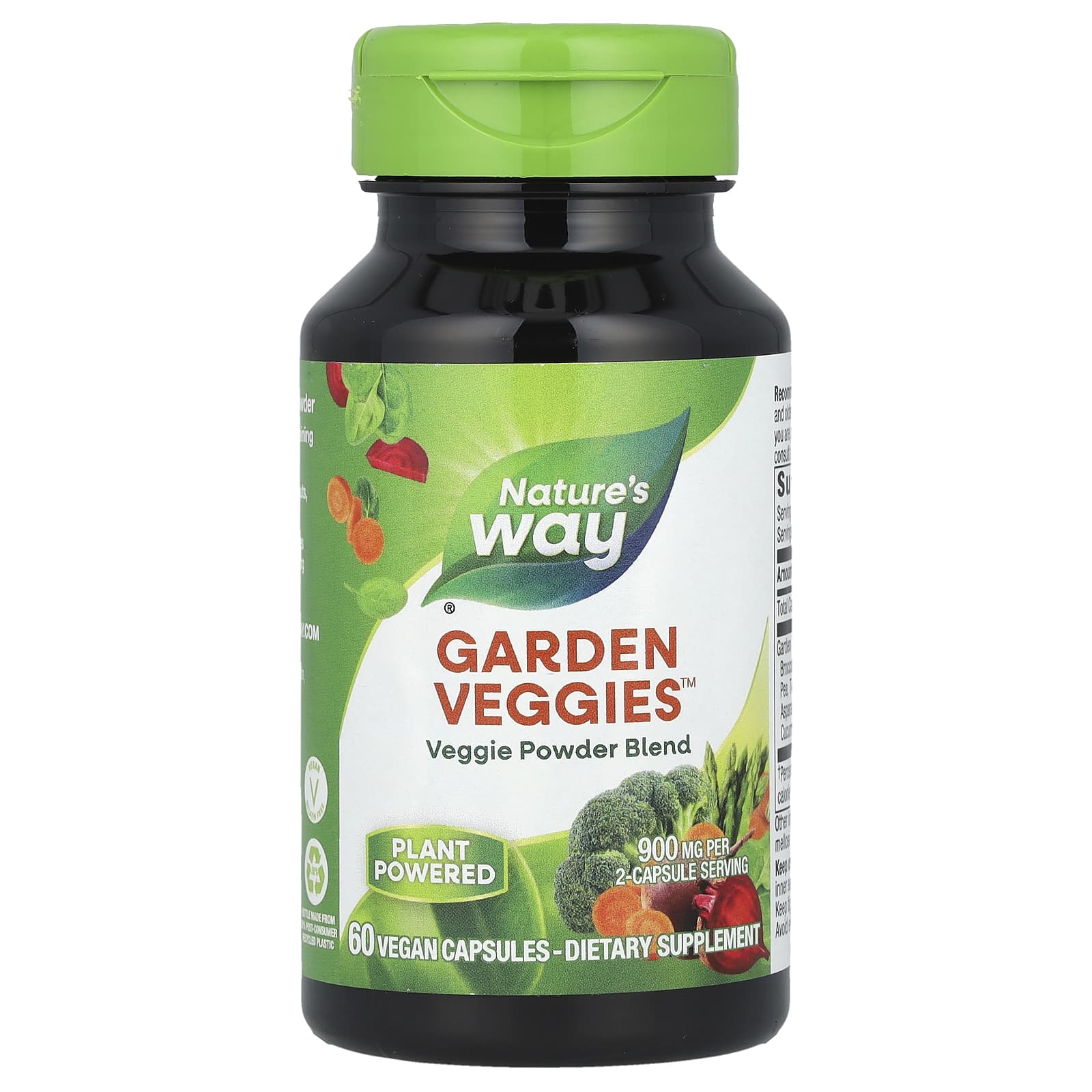 Nature's Way, Garden Veggies™, Veggie Powder Blend, 60 Vegan Capsules - Image 1