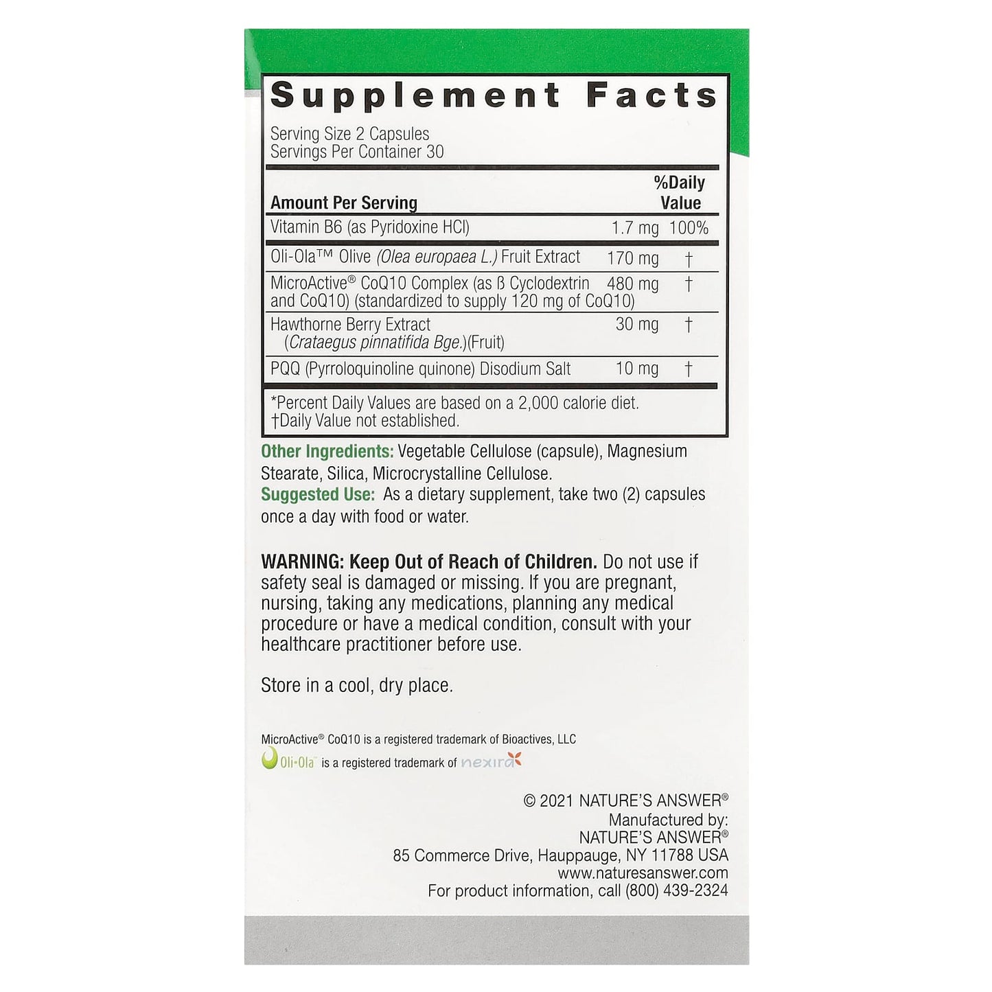 Nature's Answer, Cardi Blend, 60 Vegetarian Capsules - Image 2