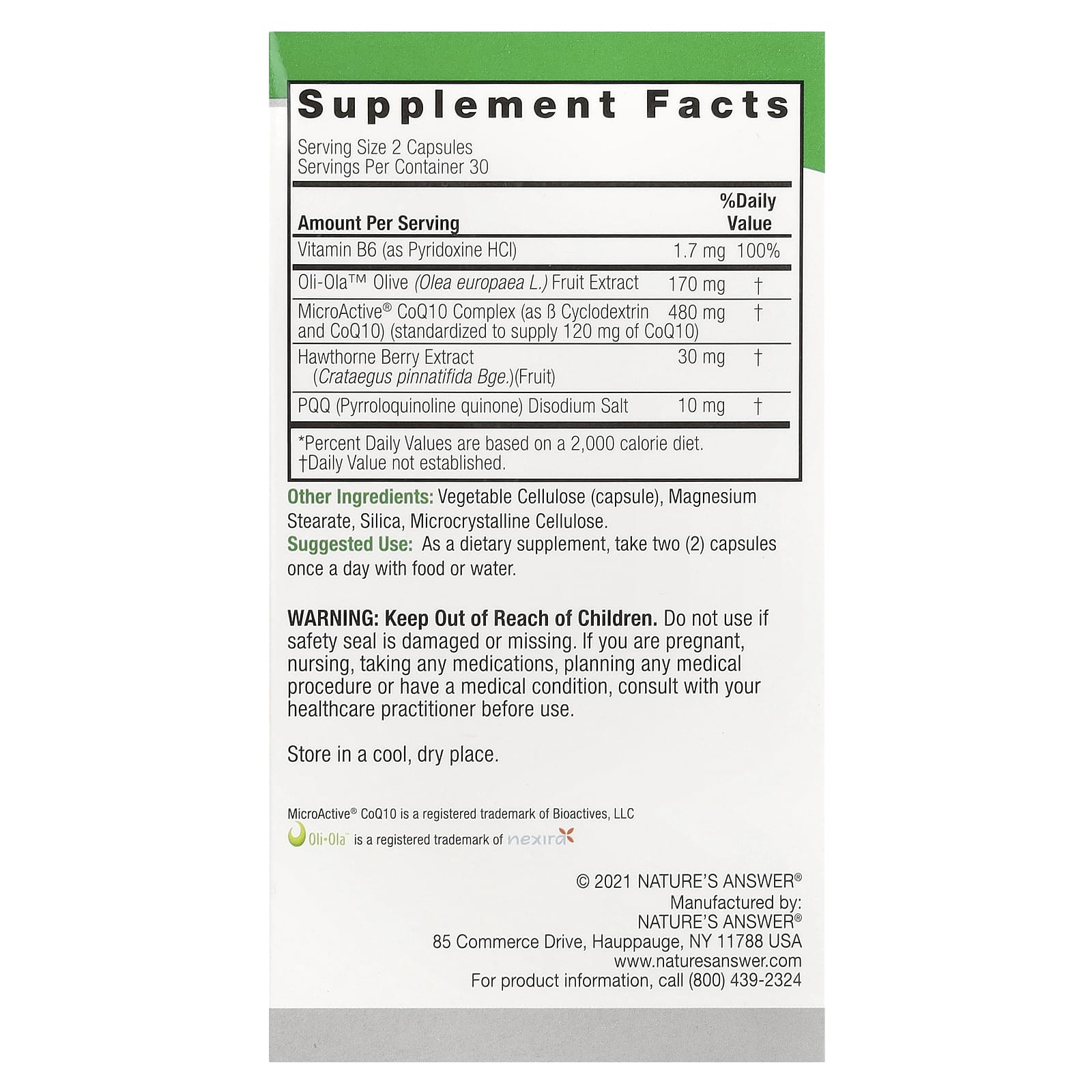 Nature's Answer, Cardi Blend, 60 Vegetarian Capsules - Image 2