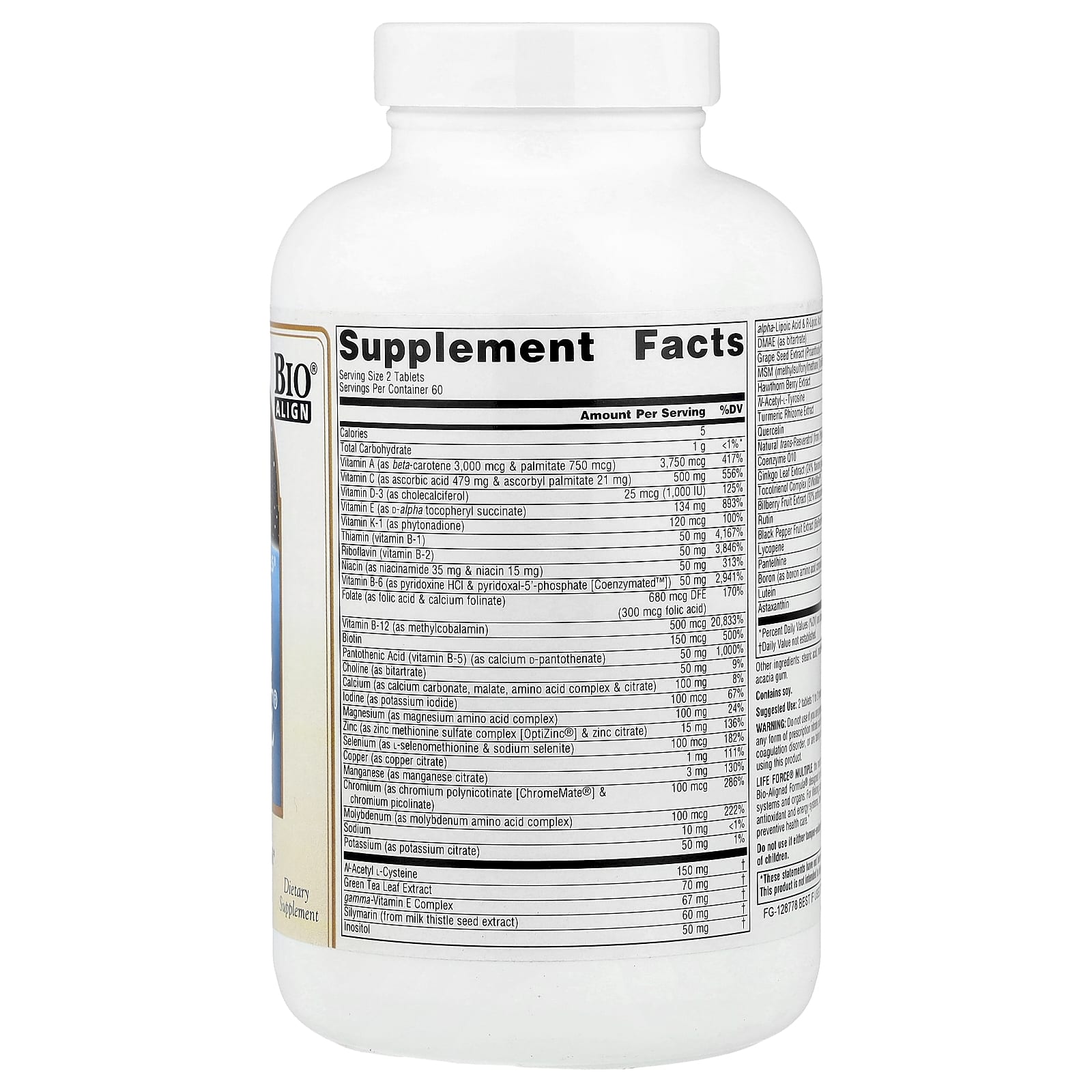 Source Naturals, Life Force Multiple®, No Iron, 120 Tablets - Image 2