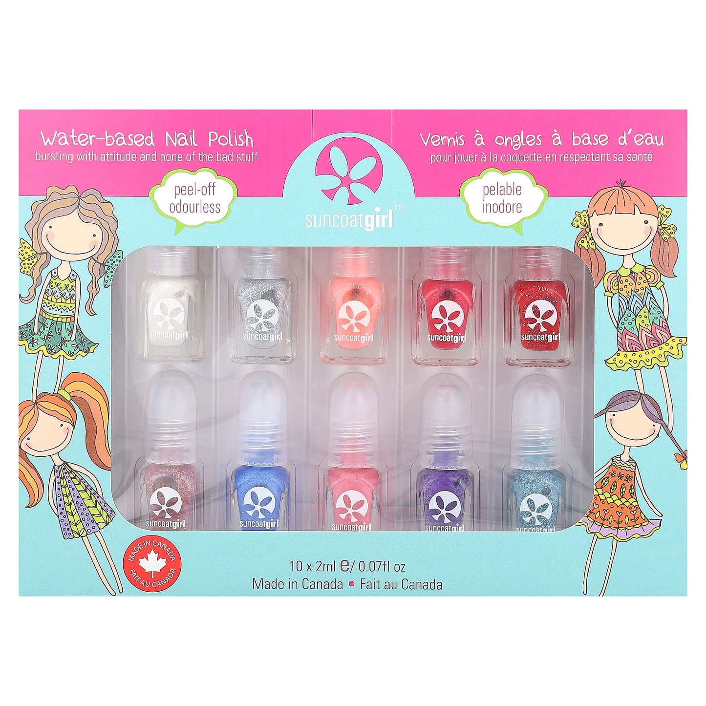 SuncoatGirl, Water-Based Nail Polish Kit, Flare & Fancy, 12 Pieces - Image 2