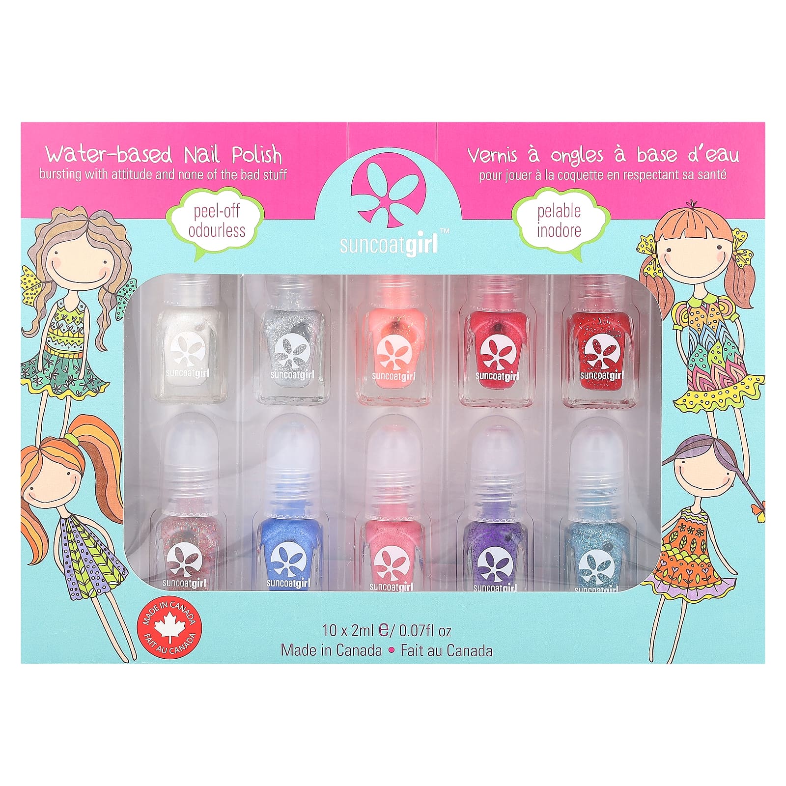 SuncoatGirl, Water-Based Nail Polish Kit, Flare & Fancy, 12 Pieces - Image 2