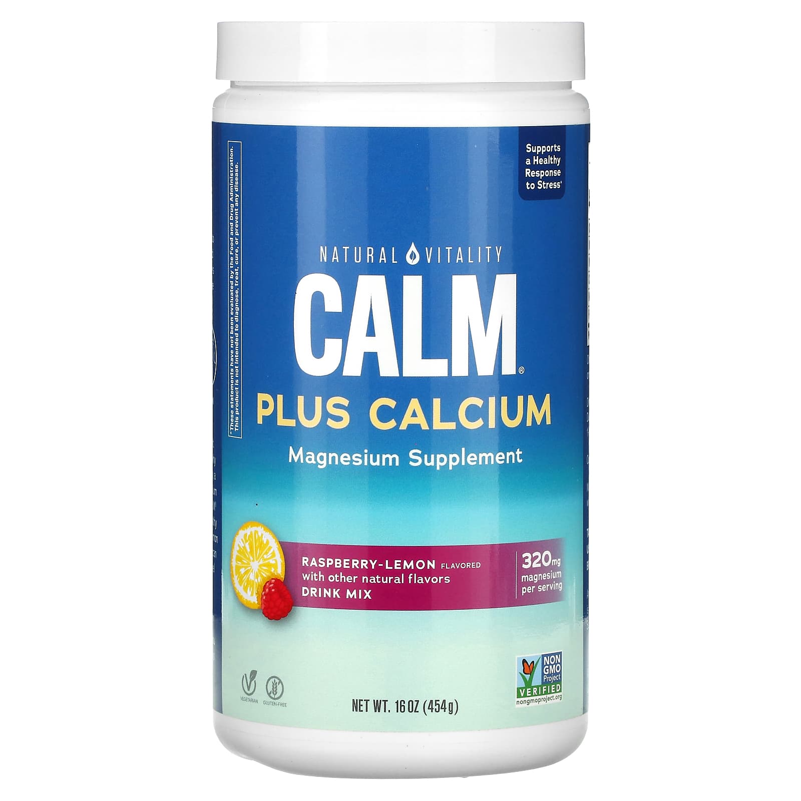 Natural Vitality, CALM Plus Calcium, Drink Mix, Raspberry-Lemon, 16 oz (454 g) - Image 1