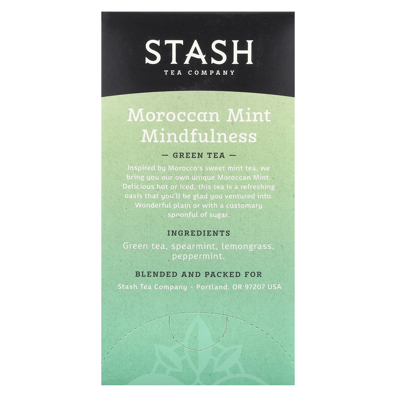 Stash Tea, Green Tea, Moroccan Mint Mindfulness, 20 Tea Bags, 0.9 oz (26 g) - Image 2