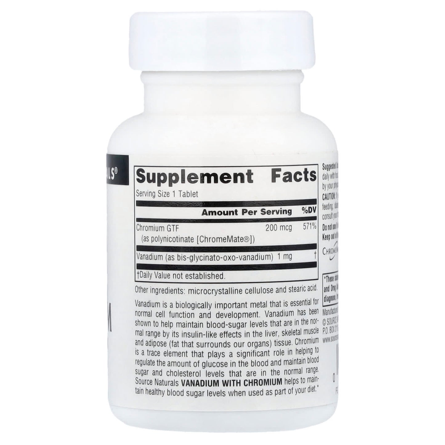 Source Naturals, Vanadium with Chromium, 90 Tablets - Image 2