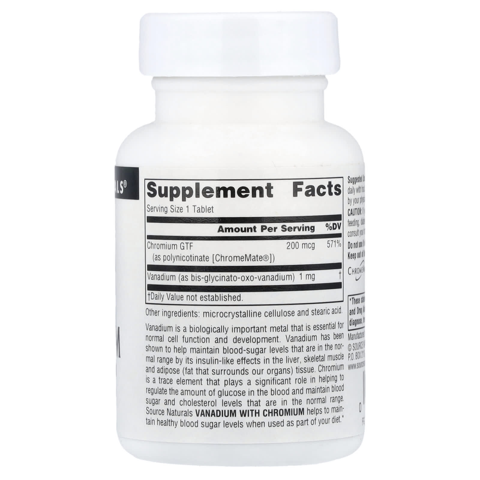 Source Naturals, Vanadium with Chromium, 90 Tablets - Image 2