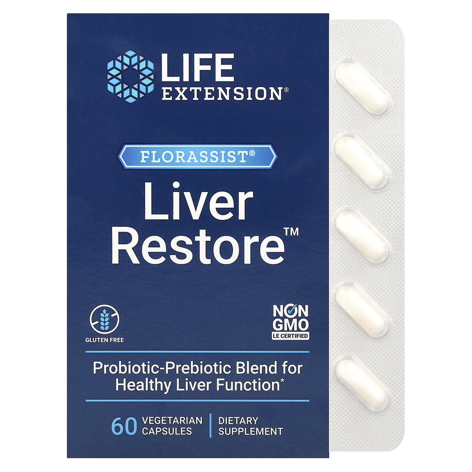 Life Extension, FLORASSIST Liver Restore, 60 Vegetarian Capsules - Image 1