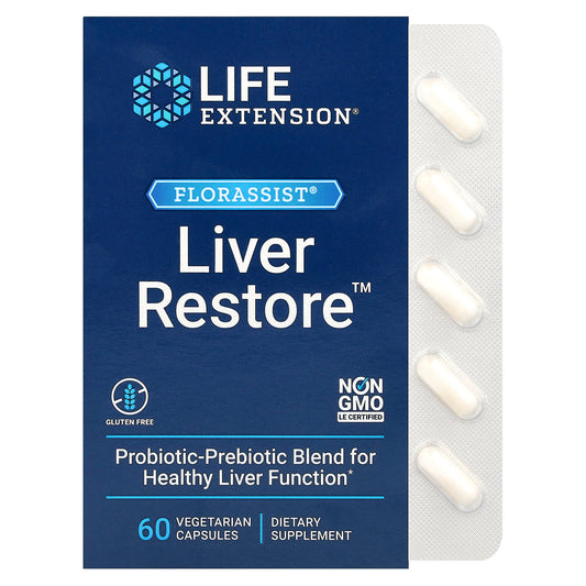 Life Extension, FLORASSIST Liver Restore, 60 Vegetarian Capsules - Image 1