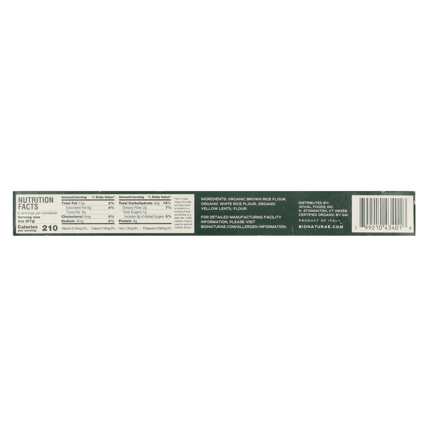 Organic Gluten-Free Rice & Lentil Spaghetti by Bionaturae, 12 oz - Image 2