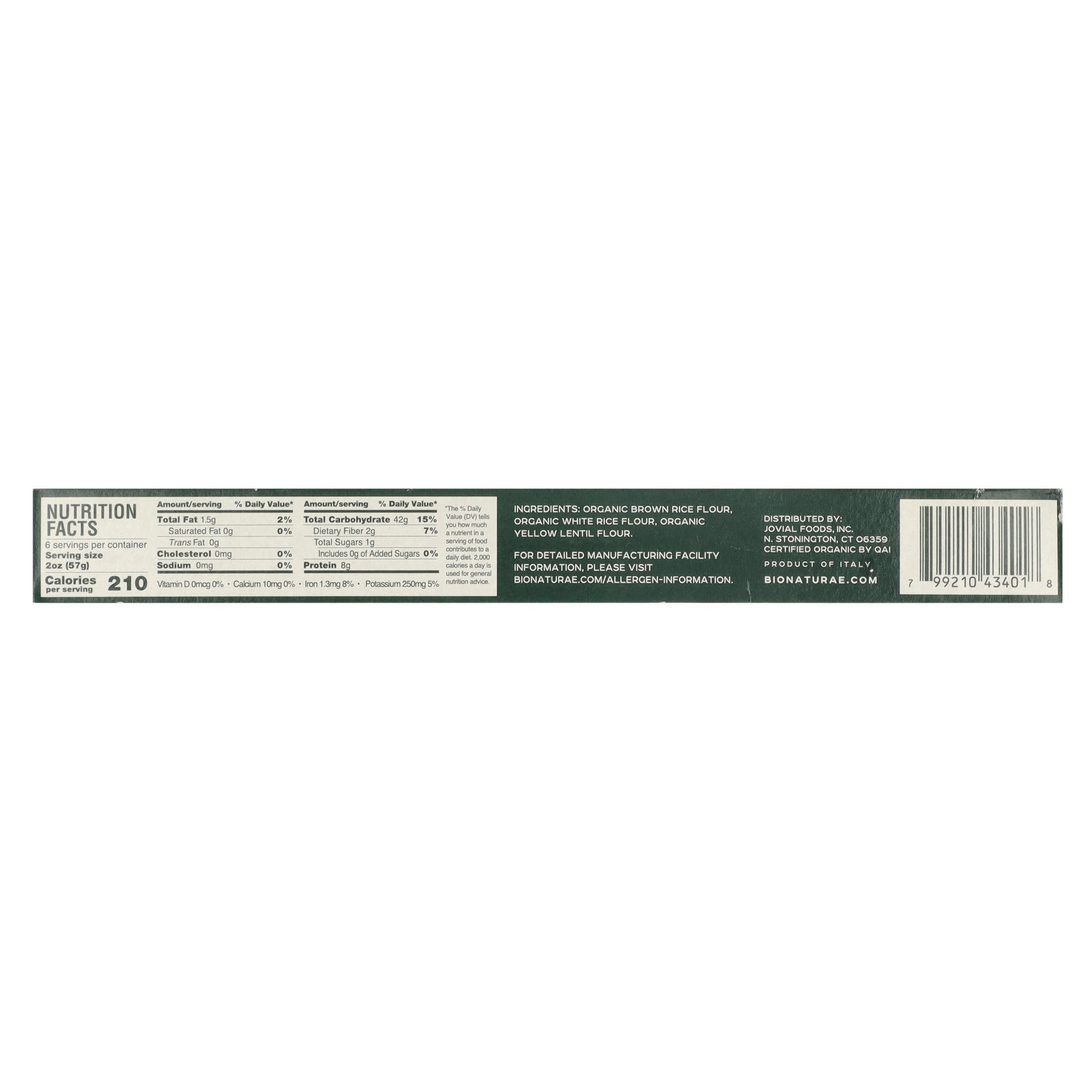 Organic Gluten-Free Rice & Lentil Spaghetti by Bionaturae, 12 oz - Image 2