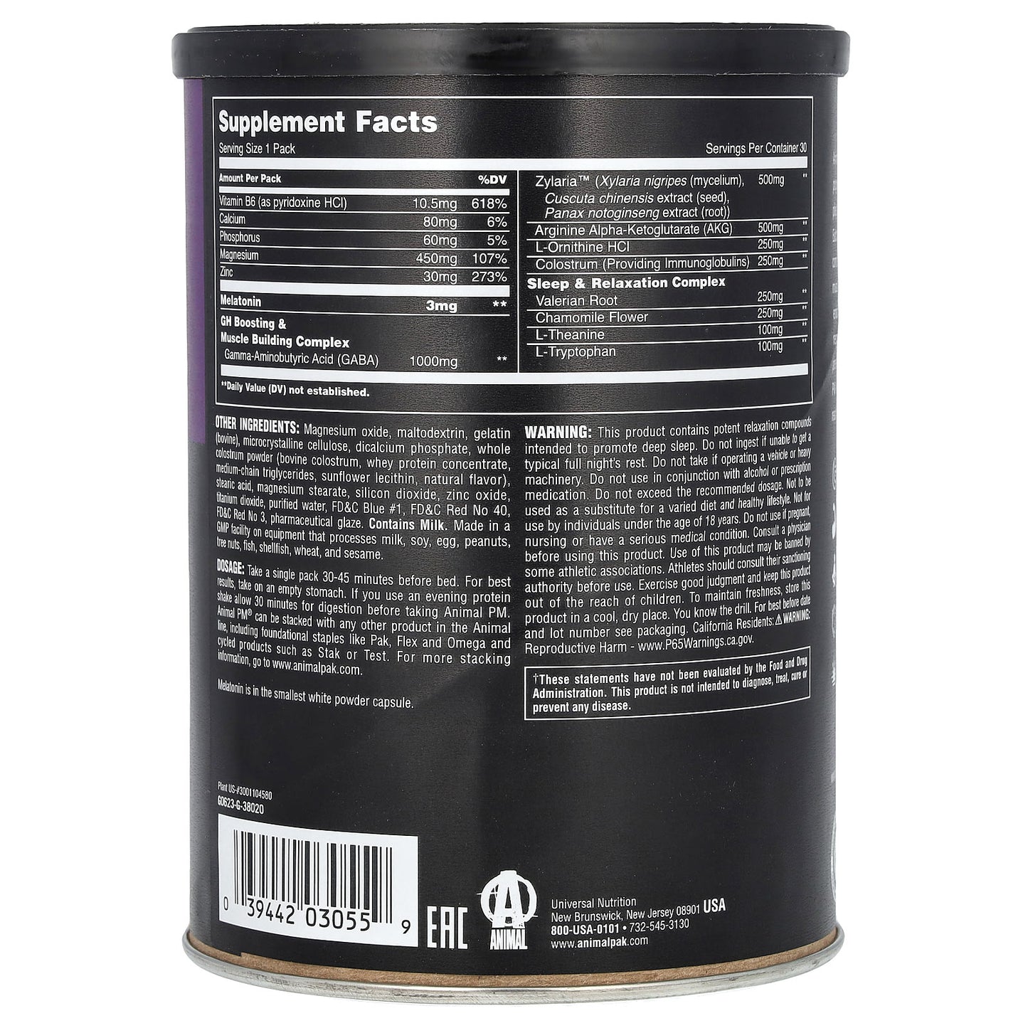 Animal PM - Sleep and Nighttime Recovery Supplement, 30 Packs - Image 2