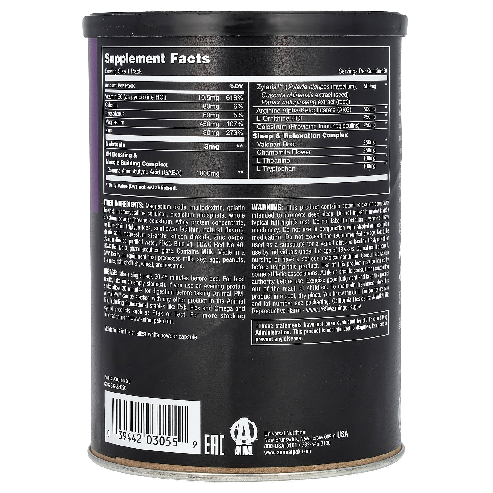 Animal PM - Sleep and Nighttime Recovery Supplement, 30 Packs - Image 2