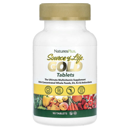 NaturesPlus, Source of Life®, Gold, The Ultimate Multivitamin Supplement, 90 Tablets - Image 1