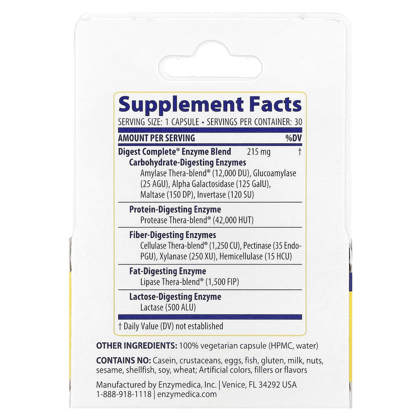 Enzymedica Digest Complete 30 Capsules - Break Down Everyday Meals - Image 2