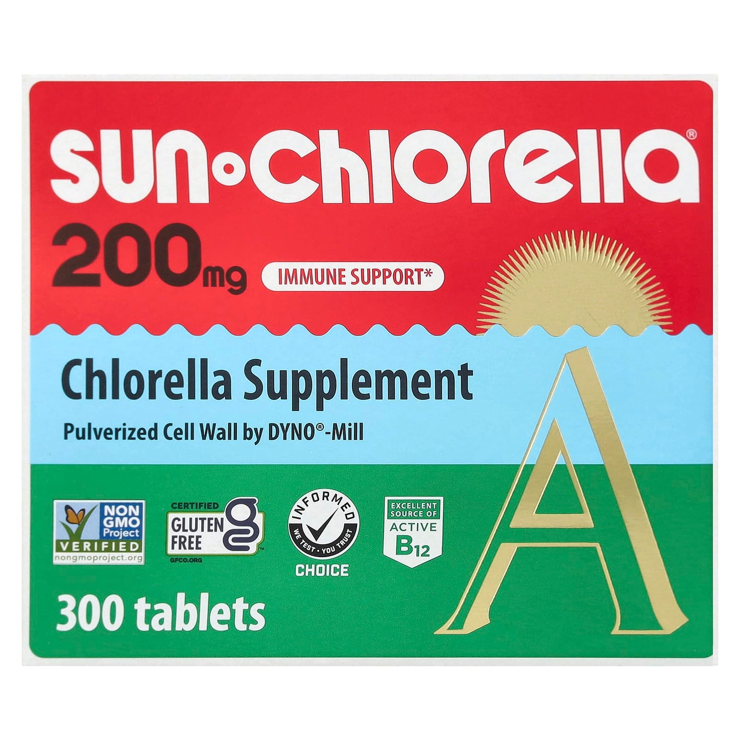 Sun Chlorella, Chlorella Supplement, 200 mg, 300 Tablets - Image 1