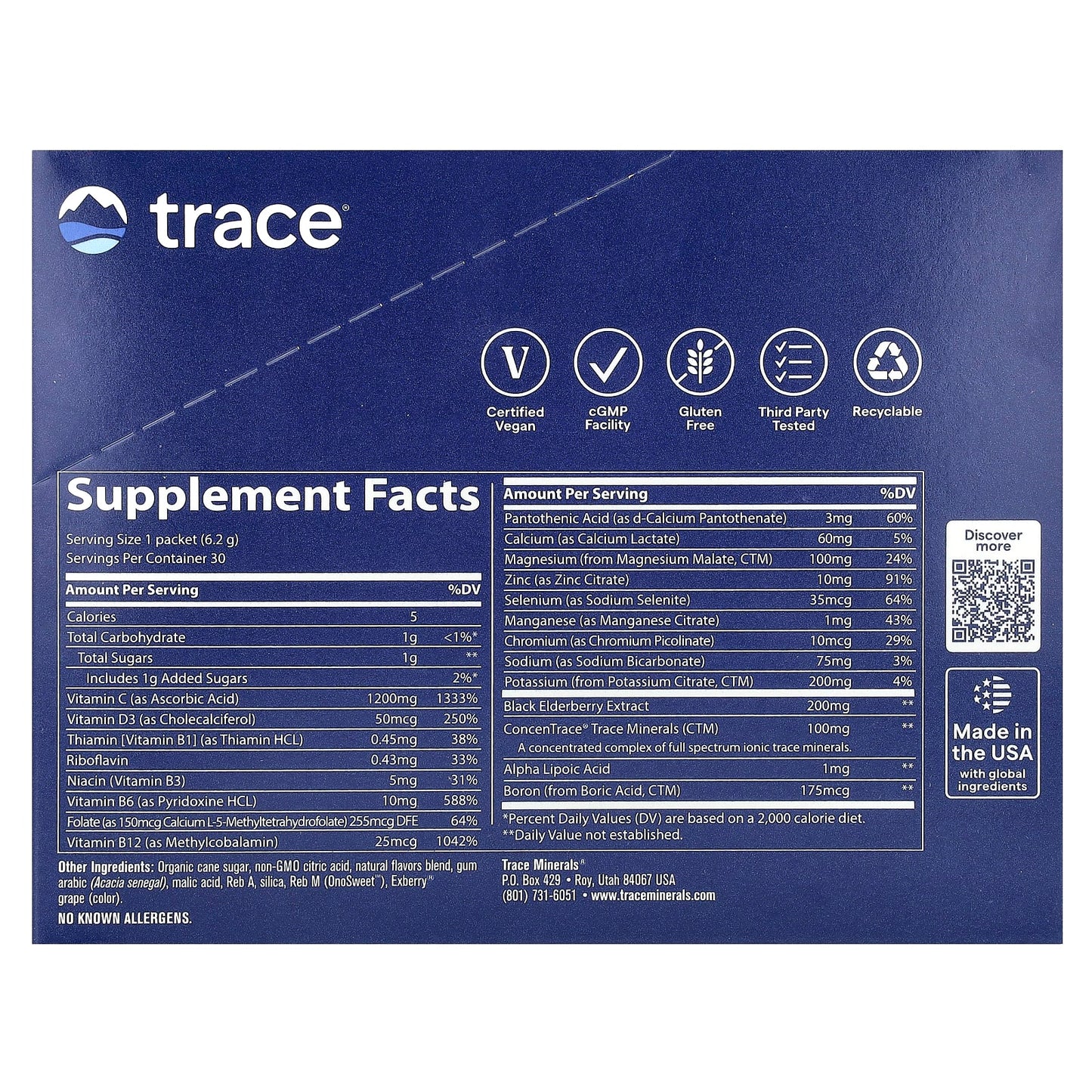 Trace, Power Pak + Immunity, Lemon Berry, 30 Stick Packs, 0.22 oz (6.2 g) Each - Image 2