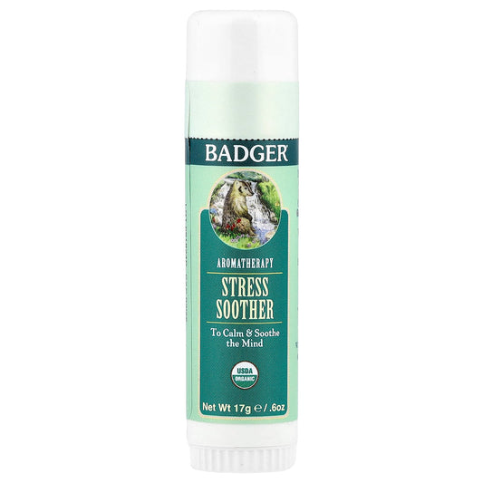 Badger Organic Aromatherapy Stress Soother Tangerine & Rosemary 0.60 oz - Image 1