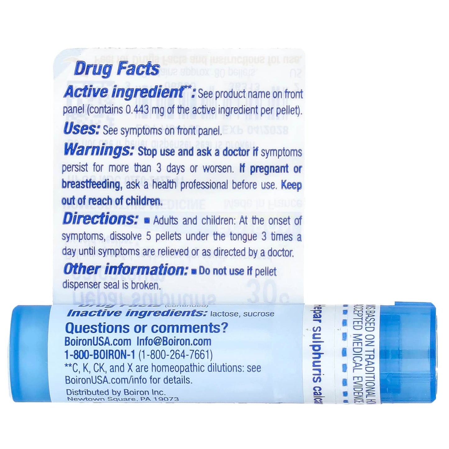 Boiron Hepar Sulphuris Calcareum for Dry Cough Relief 30C, 80 Pellets - Image 2