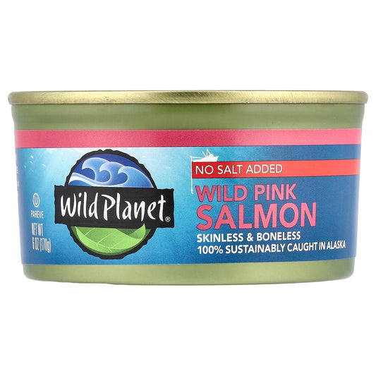 Wild Planet, Wild Pink Salmon, No Salt Added, 6 oz (170 g) - Image 1