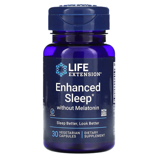 Life Extension, Enhanced Sleep without Melatonin, 30 Vegetarian Capsules - Image 1