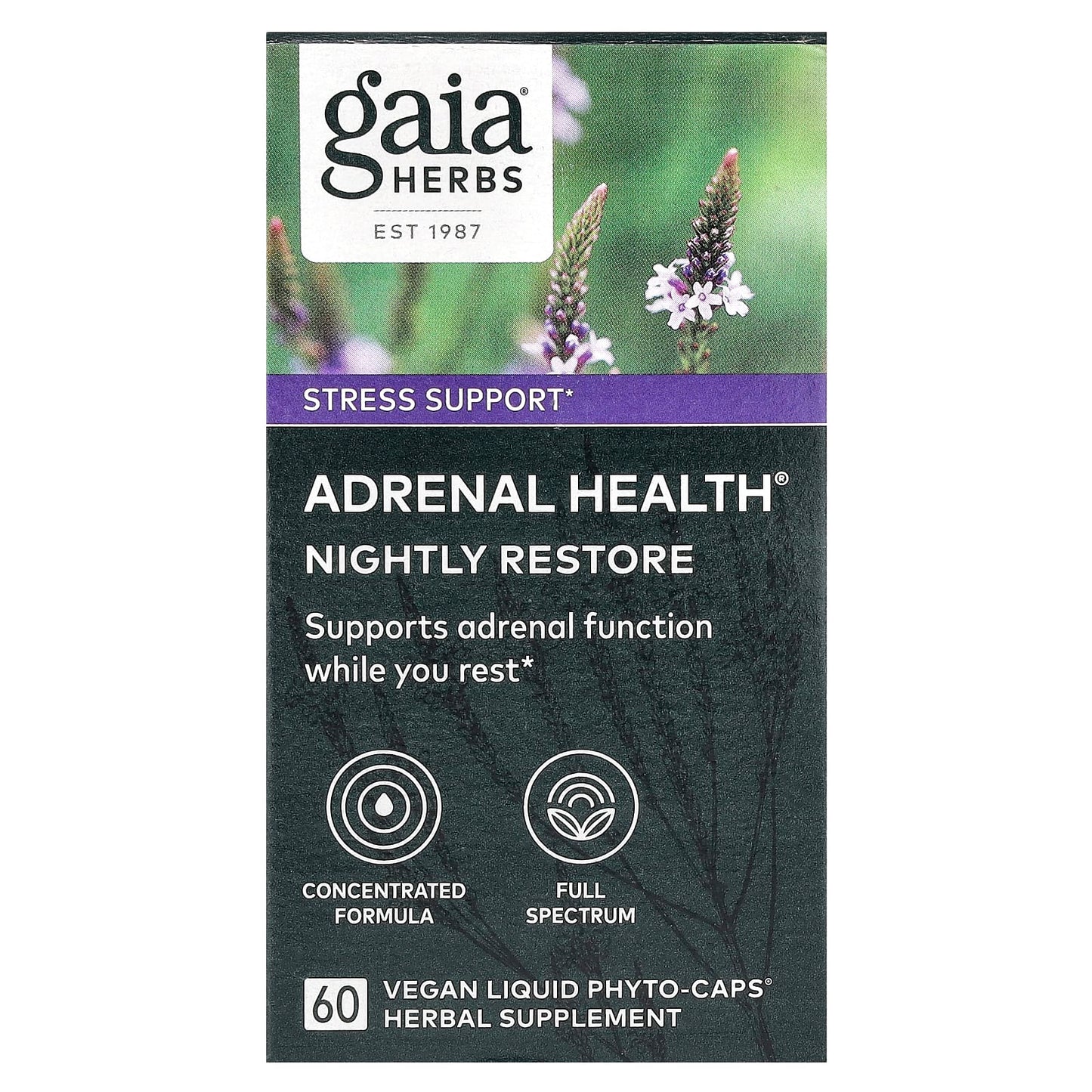 Adrenal Health Nightly Restore, Gaia Herbs - Stress Support & Balance - Image 1