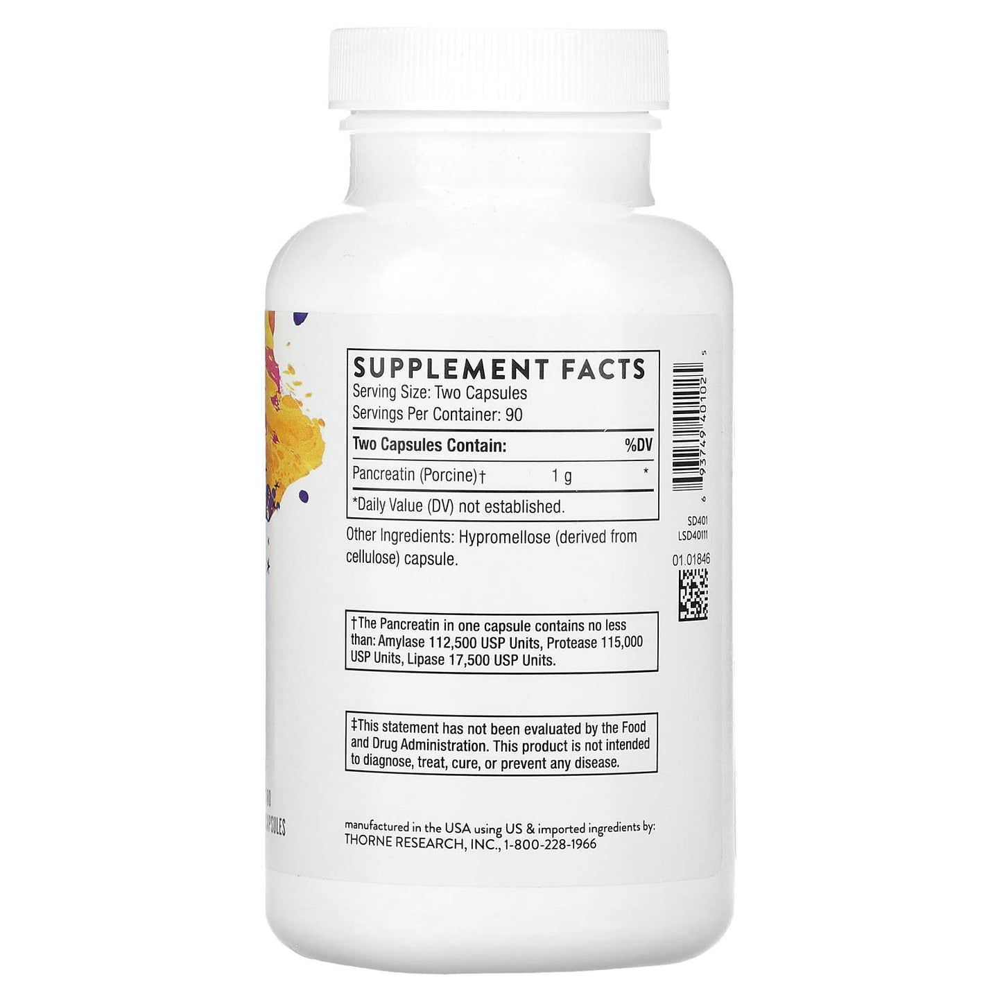 Thorne, Pancreatic Enzymes, 180 Capsules (500 mg per Capsule)