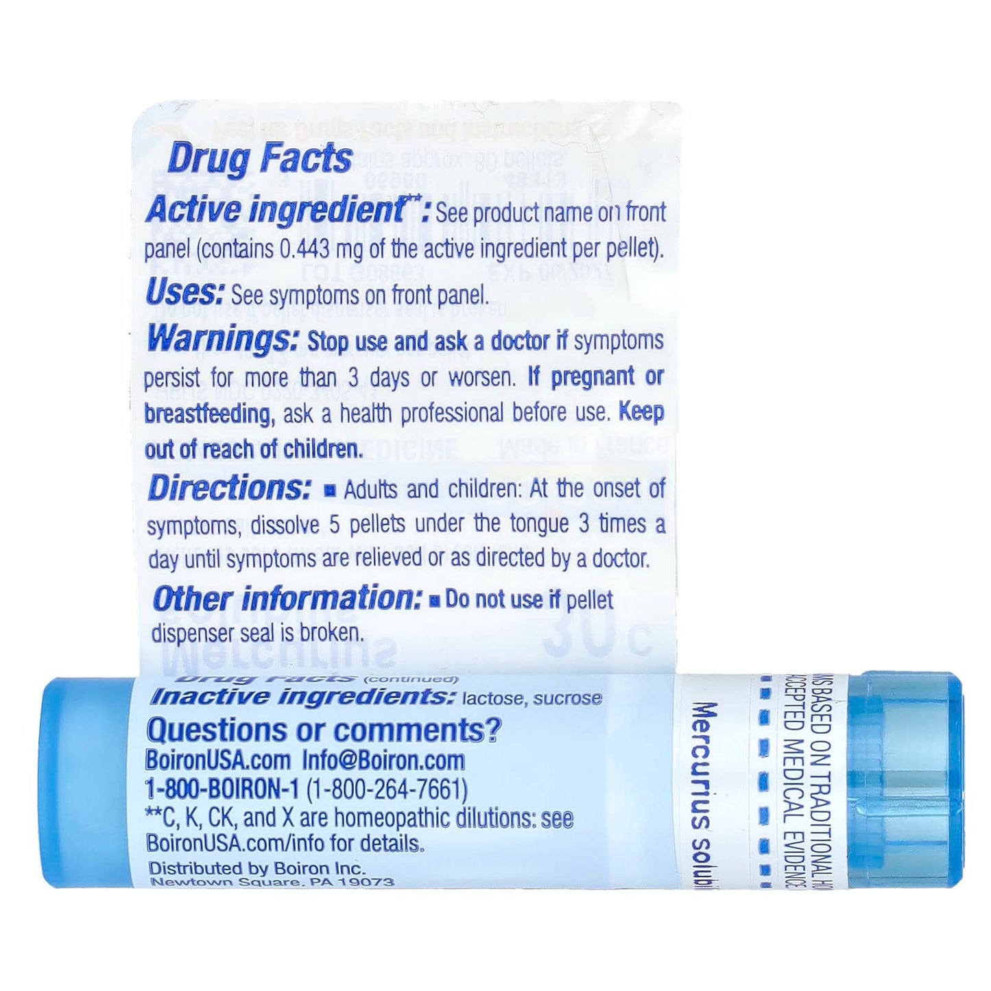 Boiron Mercurius Solubilis Homeopathic Sore Throat Relief 80 Pellets - Image 2