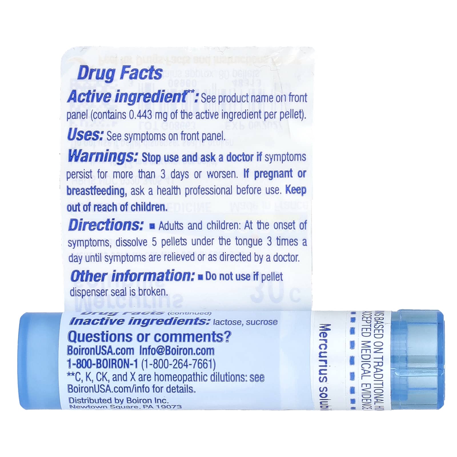 Boiron Mercurius Solubilis Homeopathic Sore Throat Relief 80 Pellets - Image 2