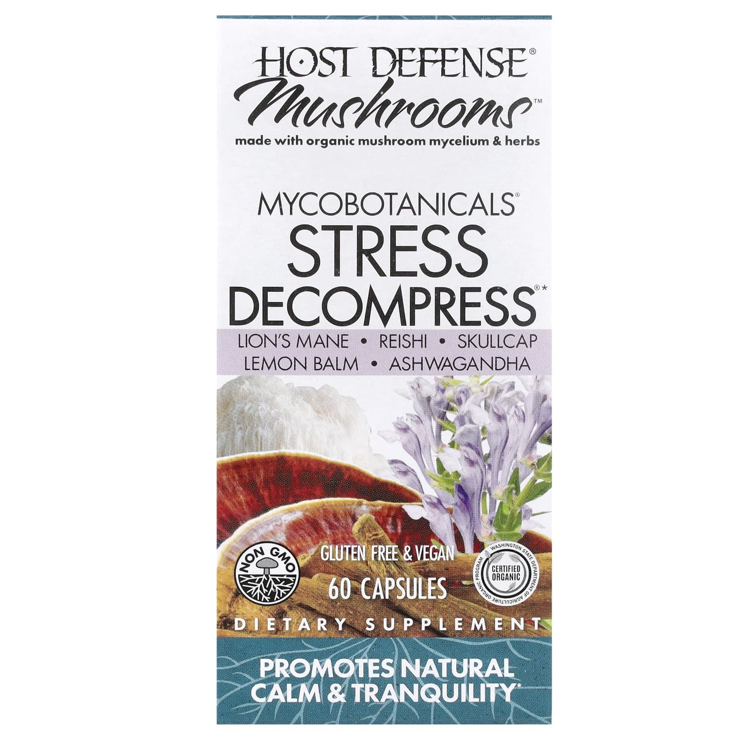 Stress Relief with Organic Mushrooms & Herbs - 60 Capsules by Host Defense - Image 1