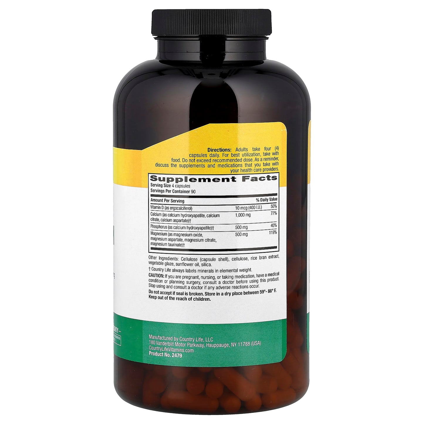 Calcium Magnesium with Vitamin D - 360 Vegan Capsules for Bone Health - Image 2