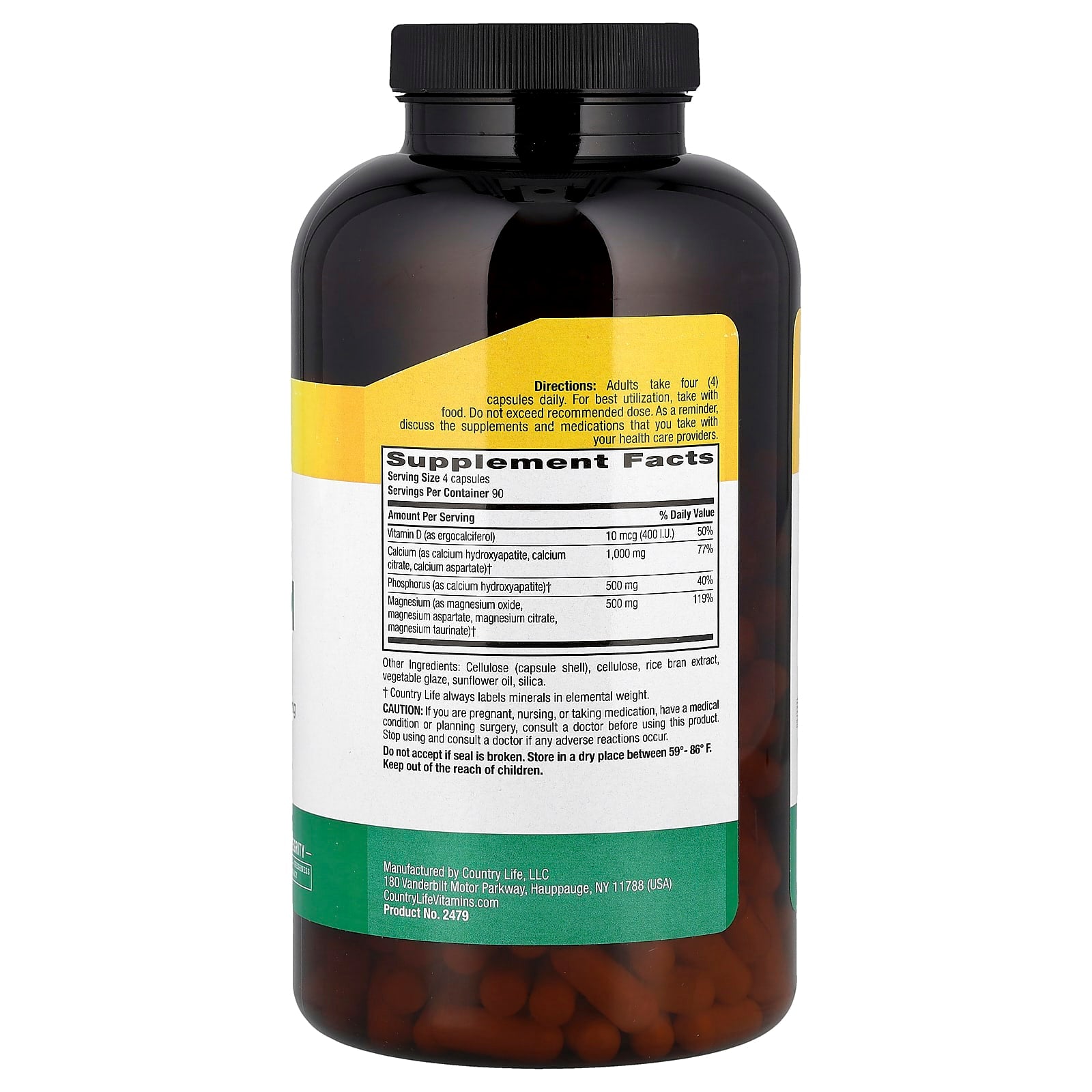 Calcium Magnesium with Vitamin D - 360 Vegan Capsules for Bone Health - Image 2
