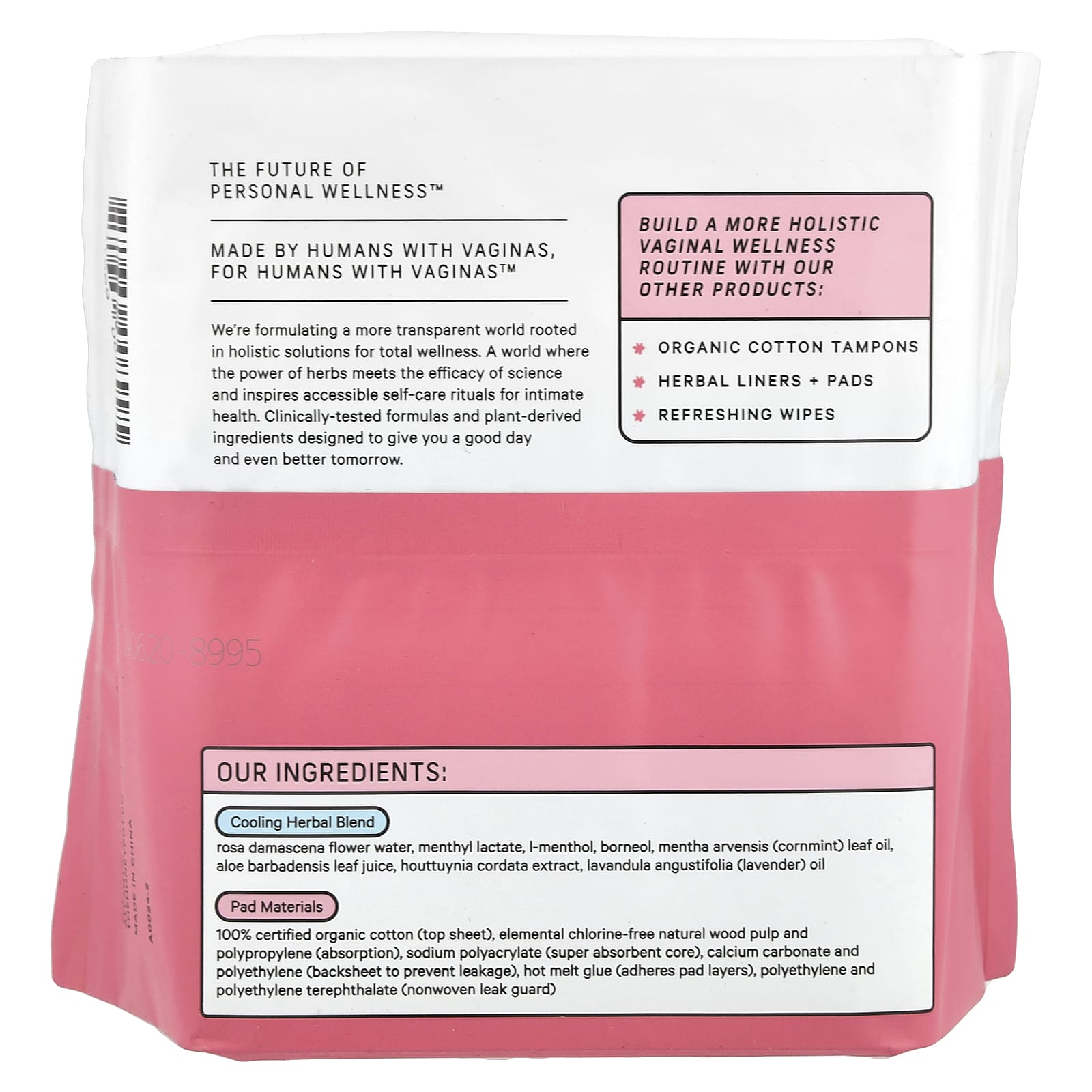 The Honey Pot Company, Organic Herbal-Infused Pads with Wings, Postpartum Overnight, 12 Count - Image 2