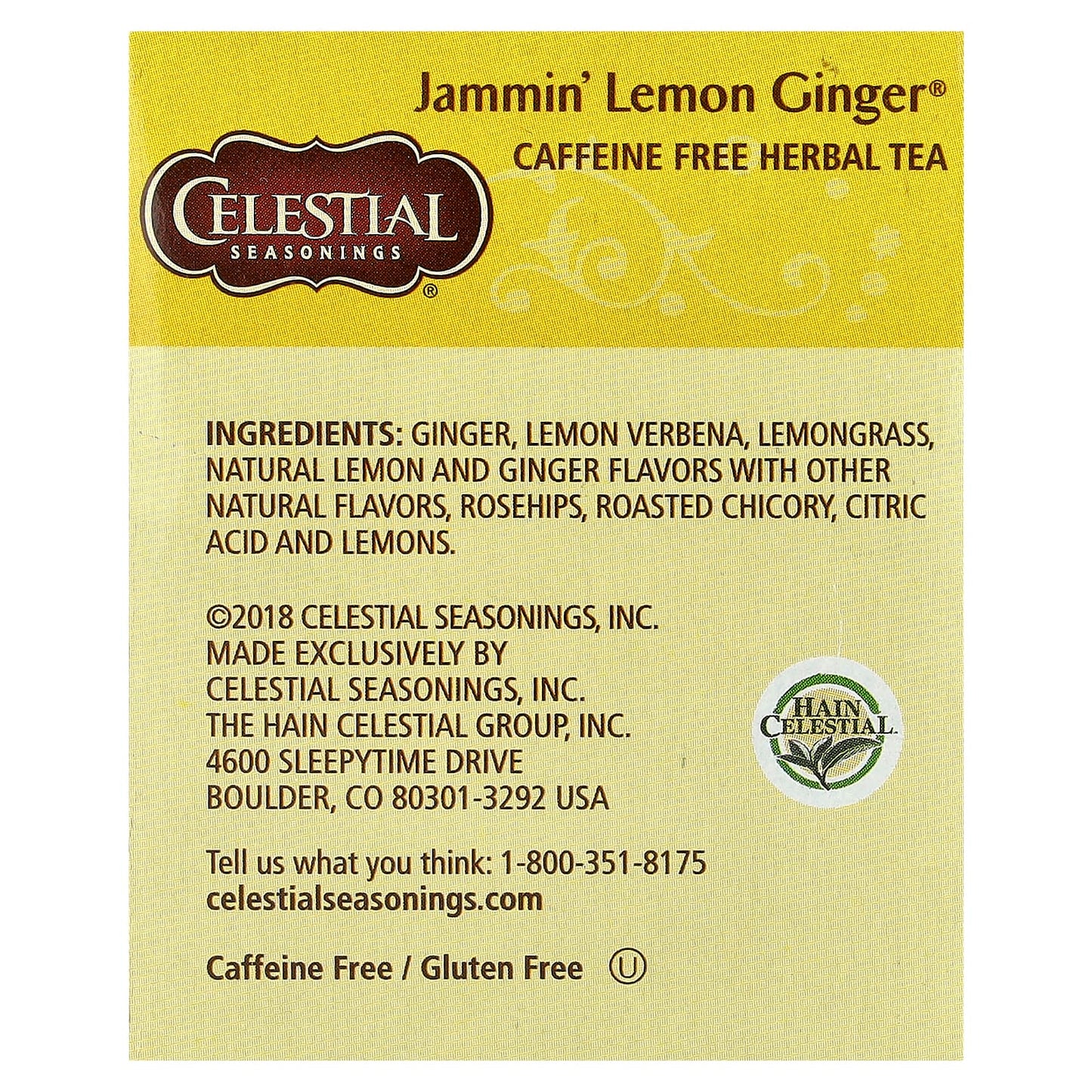 Celestial Seasonings Jammin' Lemon Ginger Herbal Tea - 20 Tea Bags - Image 2