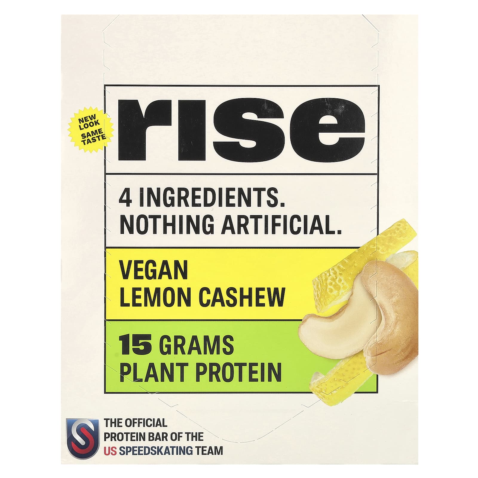 Rise Bar, Protein Bar, Lemon Cashew, 12 Bars, 2.1 oz (60 g) Each - Image 1