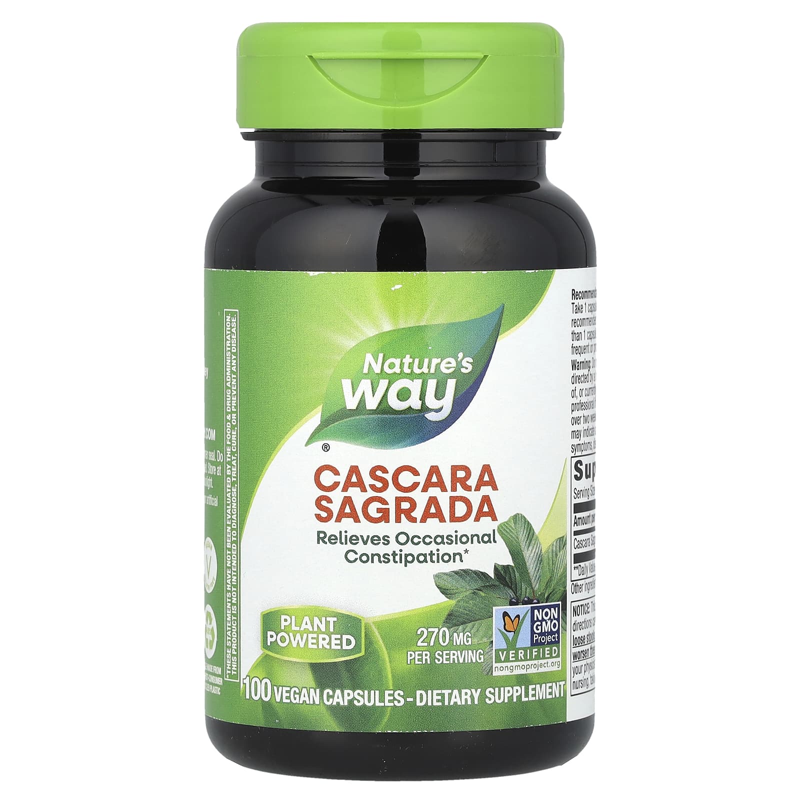 Nature's Way, Cascara Sagrada, 270 mg, 100 Vegan Capsules - Image 1