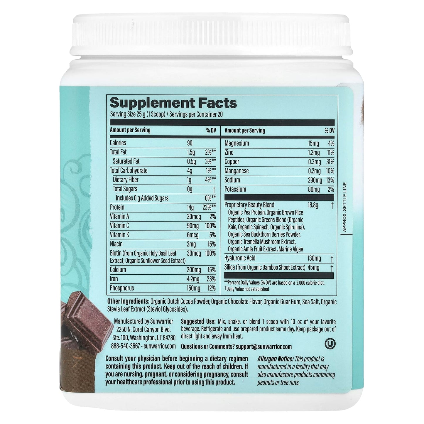 Sunwarrior, Collagen Building Protein Peptides, Chocolate Fudge, 1.1 lb (500 g)