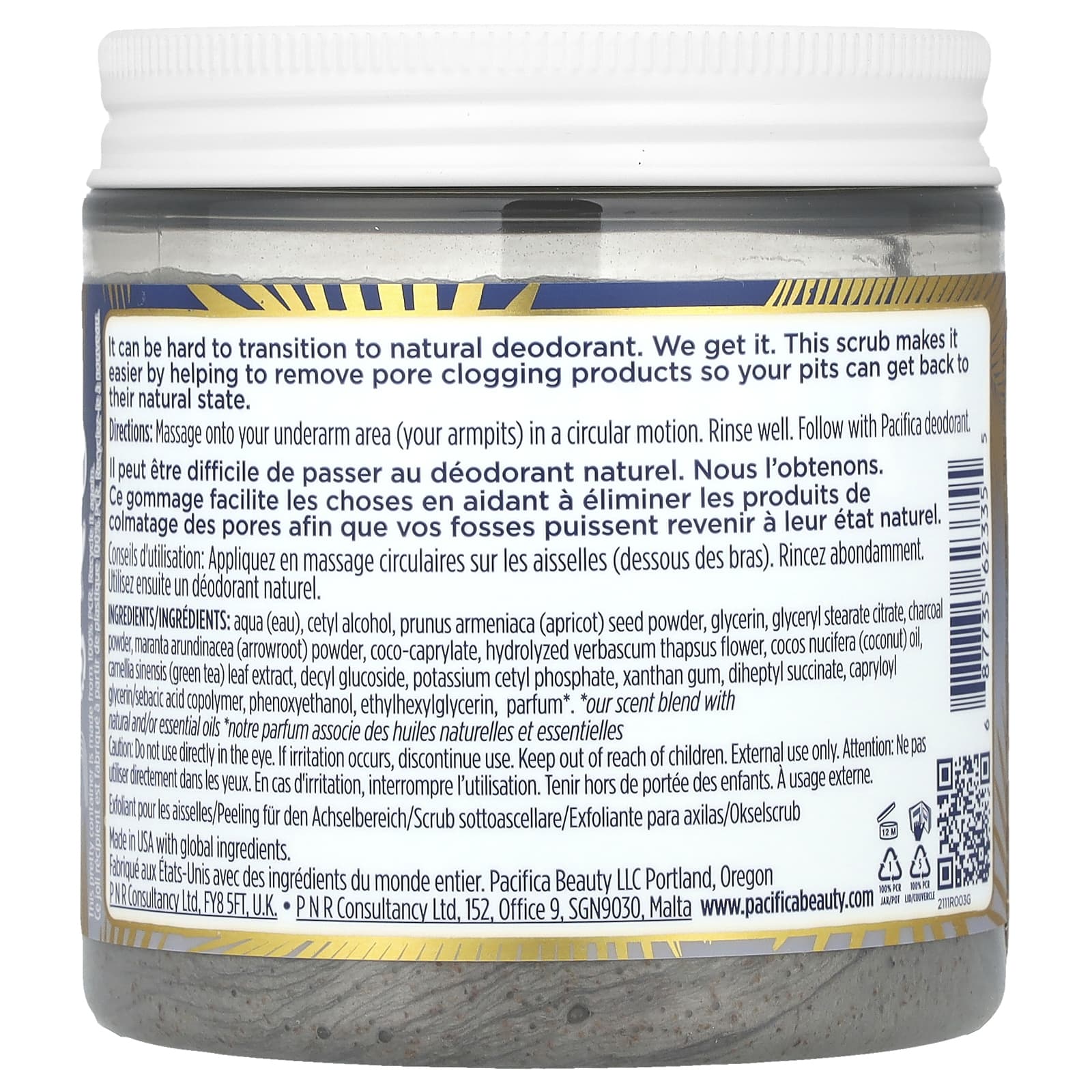 Pacifica, Coconut & Charcoal, Underarm Detox Scrub, 7 fl oz (205 ml) - Image 2