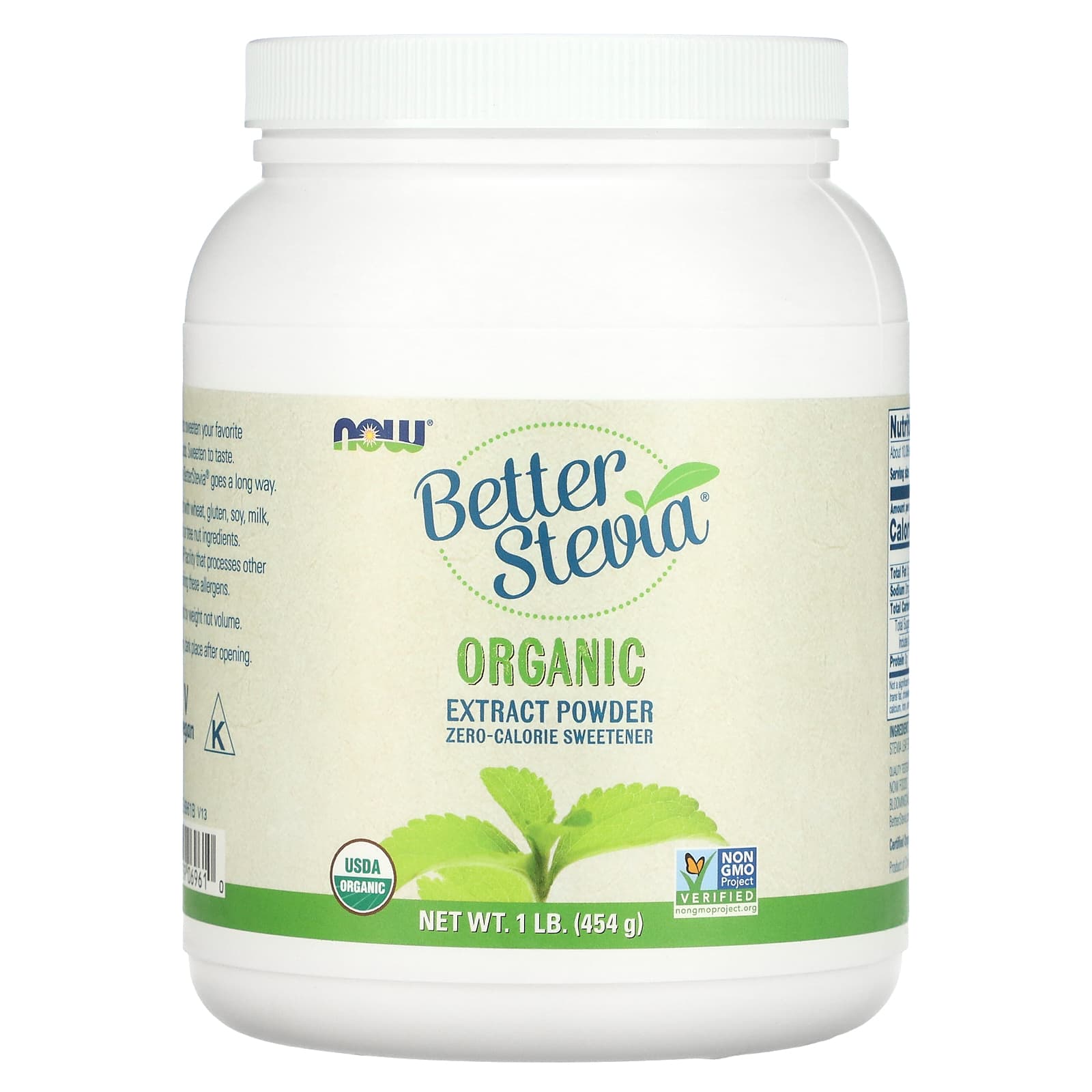 NOW Foods, Better Stevia, Organic Extract Powder, 1 lb (454 g) - Image 1