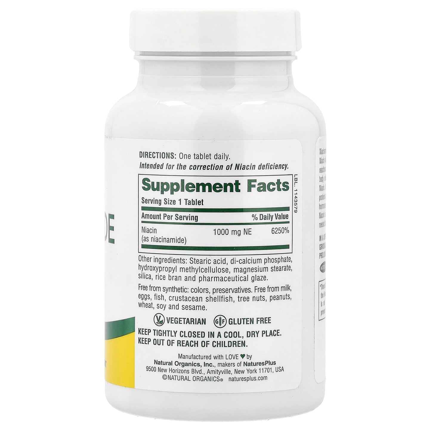 NaturesPlus, Sustained Release Niacinamide, 1,000 mg, 90 Tablets - Image 2
