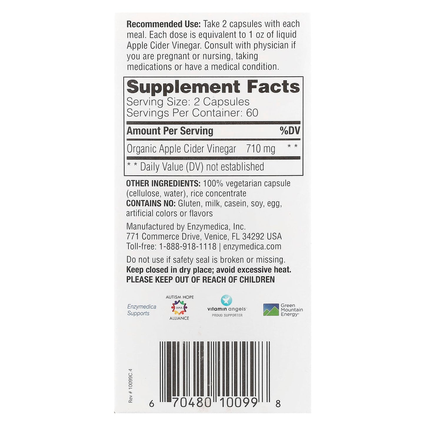 Apple Cider Vinegar with Mother, 120 Capsules for Digestive Health - Image 2