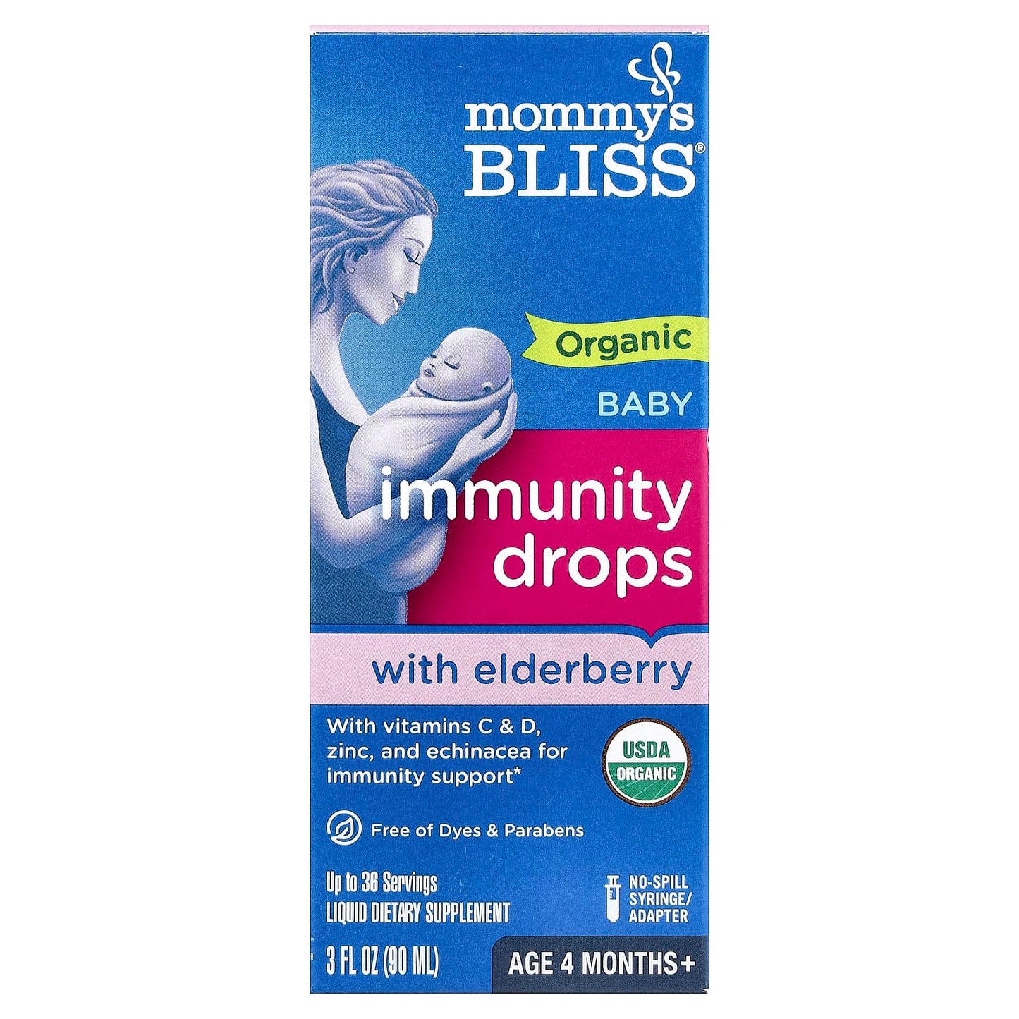 Mommy's Bliss, Organic Baby Elderberry Drops, Age 4 Months+, 3 fl oz (90 ml) - Image 1
